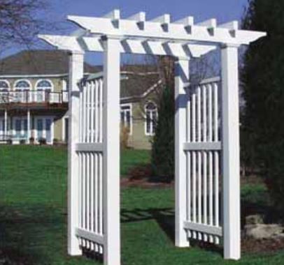 Bufftech Vineyard Pergola Arbor - By Discount Fence Supply, Inc Bufftech Vineyard pergola vinyl arbor - Bufftech Vineyard Pergola Arbor - By Discount Fence Supply, Inc