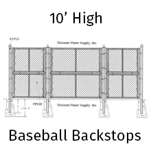 10ft Panelized Straight Baseball Backstops