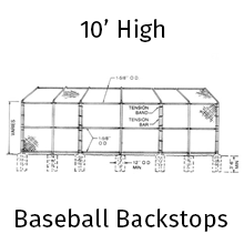 10ft Unassembled Canopy Baseball Backstops