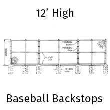 12ft Unassembled Straight Baseball Backstops