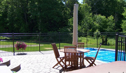 Aluminum fence around a pool