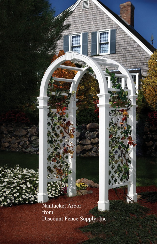 Nantucket vinyl garden arbor