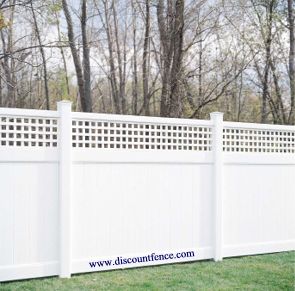 Westminster has the larger tongue and groove privacy vinyl fence base with a soft lattice topper.