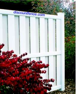 The Columbia Vinyl Fencinh from Buffech provides the classic board on board look.