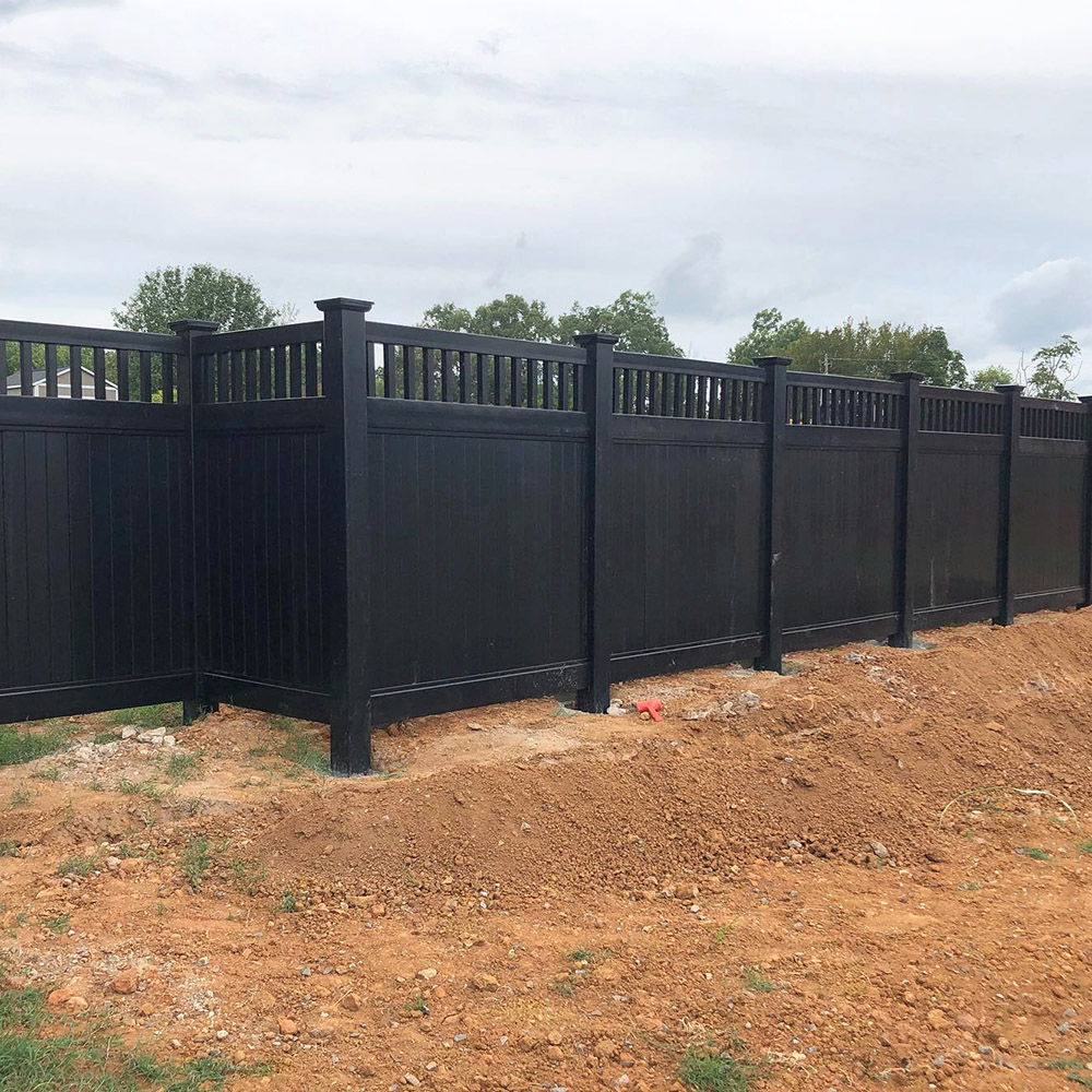 black vinyl fence