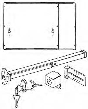 Panic Exit Hardware Complete Kit With Lock Box