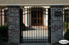 Arched aluminum driveway gate