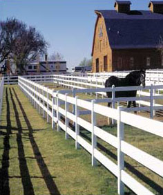 Post and Rail Three Rail Vinyl Fencing