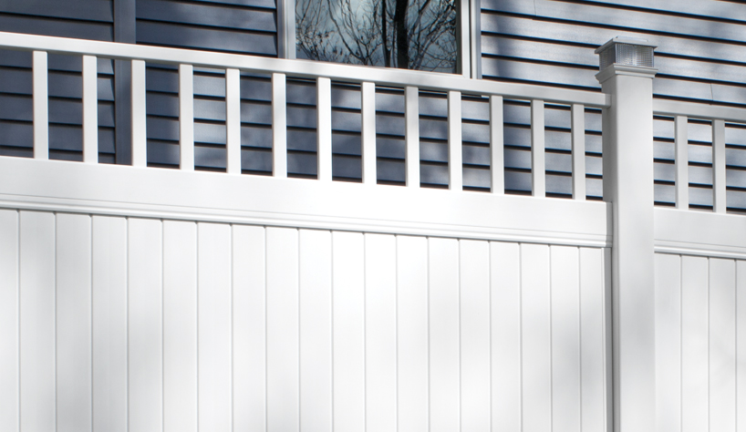 New Lexington Privacy Vinyl Fence with Victorian Accent