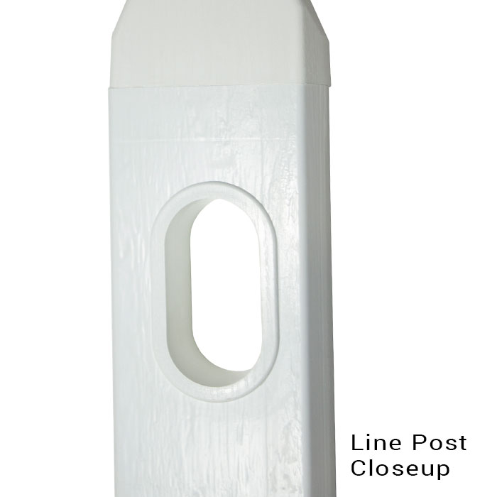 vinyl split rail line post